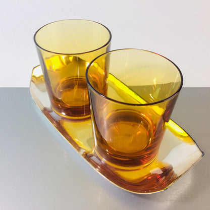 Whiskygläser Italy 8 cm mit WMF Tablett Vintage 50er 60er Gläser