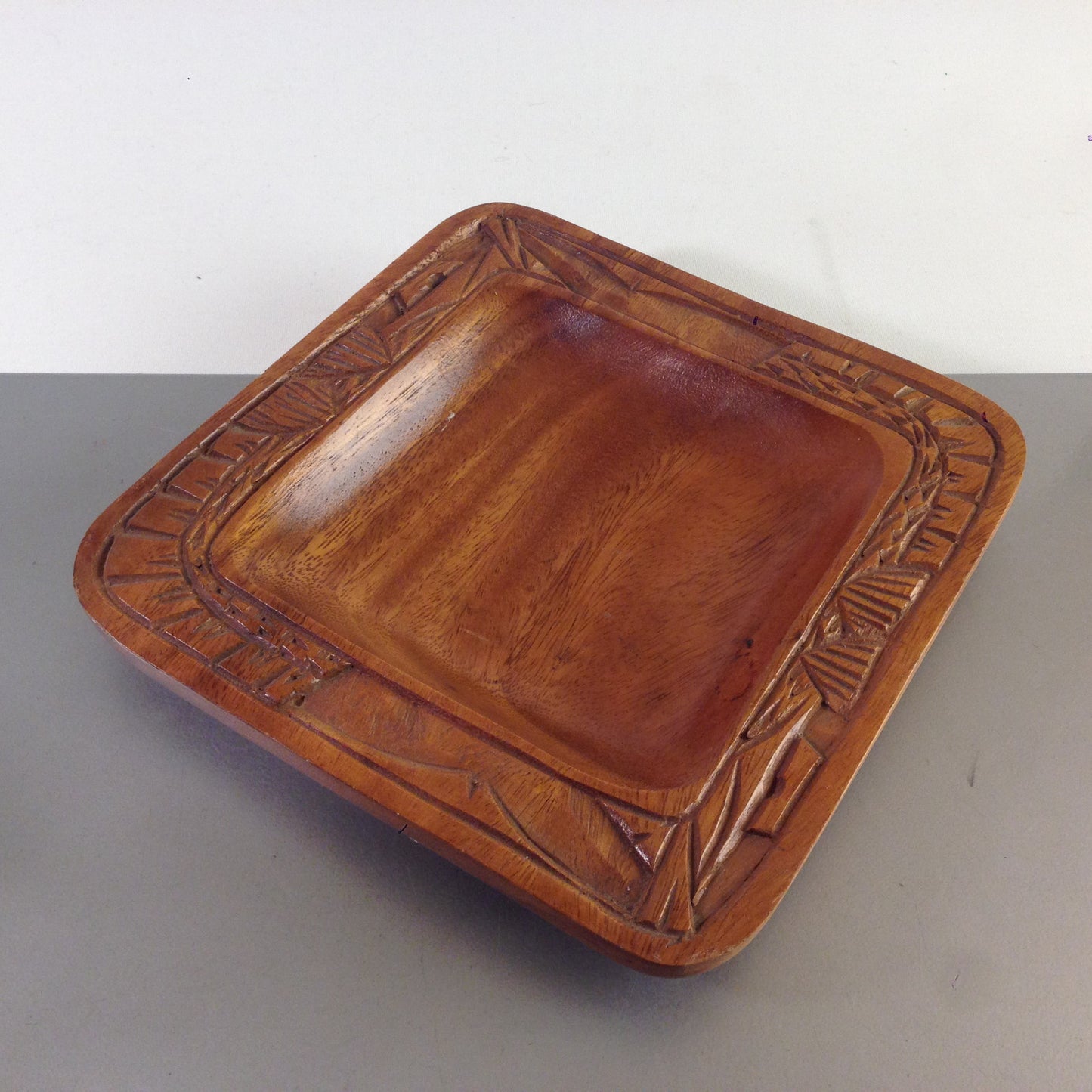 HOLZSCHALE D 26 cm Schale Schüssel Vintage 50er 60er Ornamente Muster