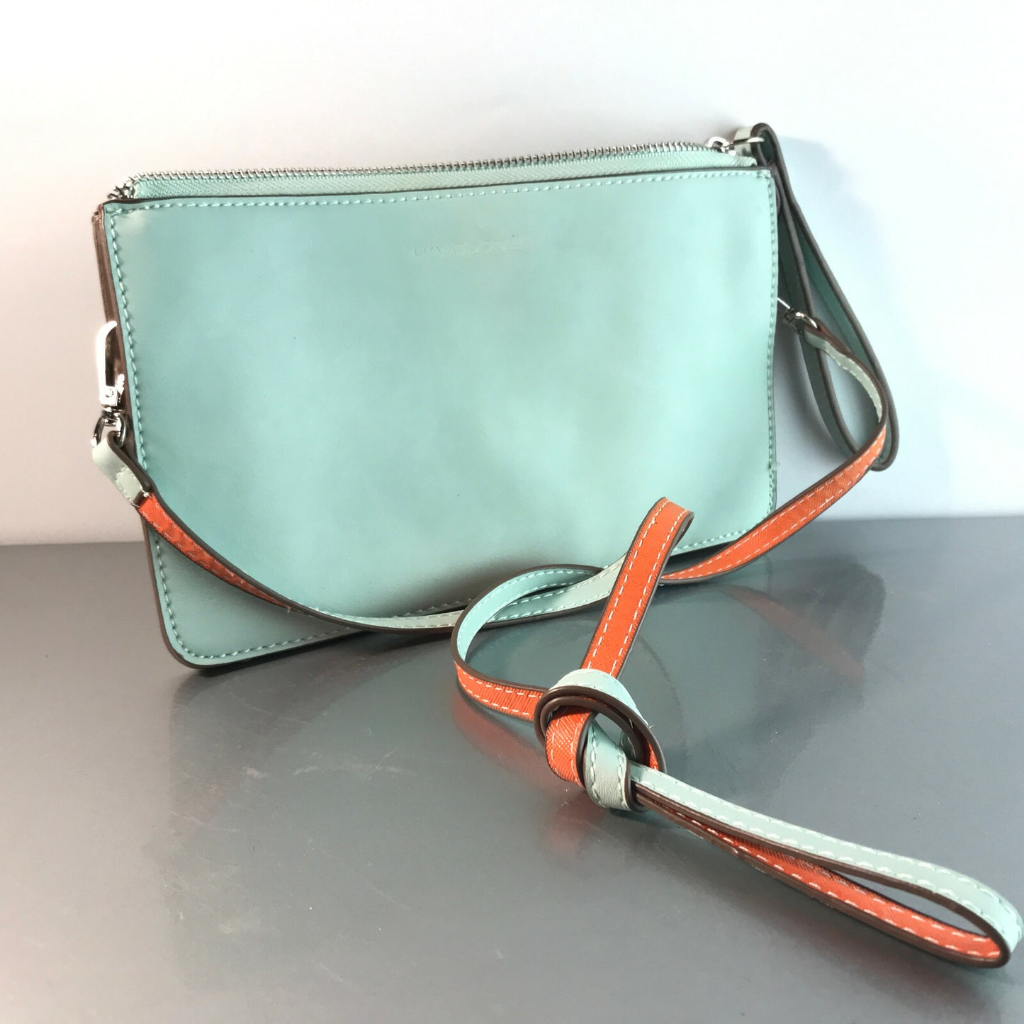 David Jones Handtasche pastell blau orange Damentasche Täschchen