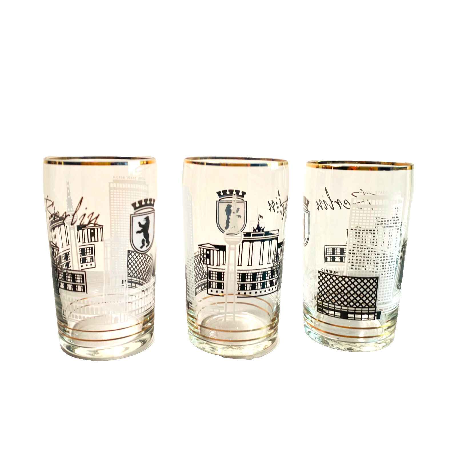 Gläser 3er Set BERLIN Branddenburger Tor 11,5 cm Saftglas Glas