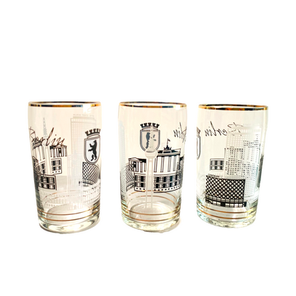 Gläser 3er Set BERLIN Branddenburger Tor 11,5 cm Saftglas Glas