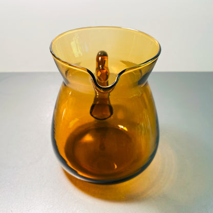 Kanne Karaffe 50er 60er 12 cm Bernstein braun VINTAGE Glas Saftkrug