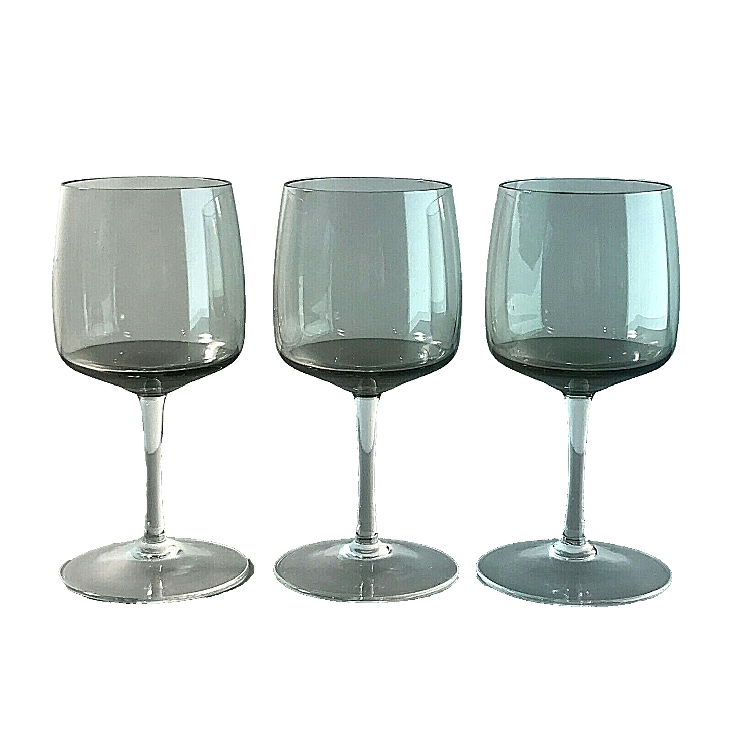 Vintage 3 er Set  RAUCHGLAS 11,5 cm Likörgläser Gläser Trinkgläser Glas
