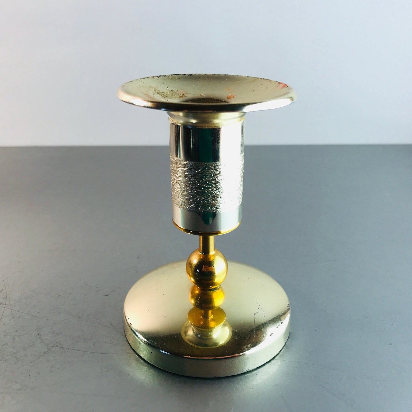 Kerzenhalter 50er 60er VINTAGE versilbert  Kerzenständer mit Gold