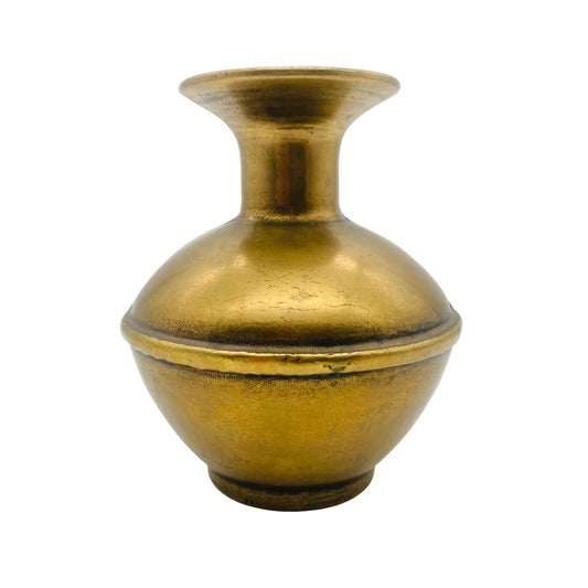 VINTAGE Vase Messing 50er 60er Blumenvase H 12,2  cm Mid Century Dekoration