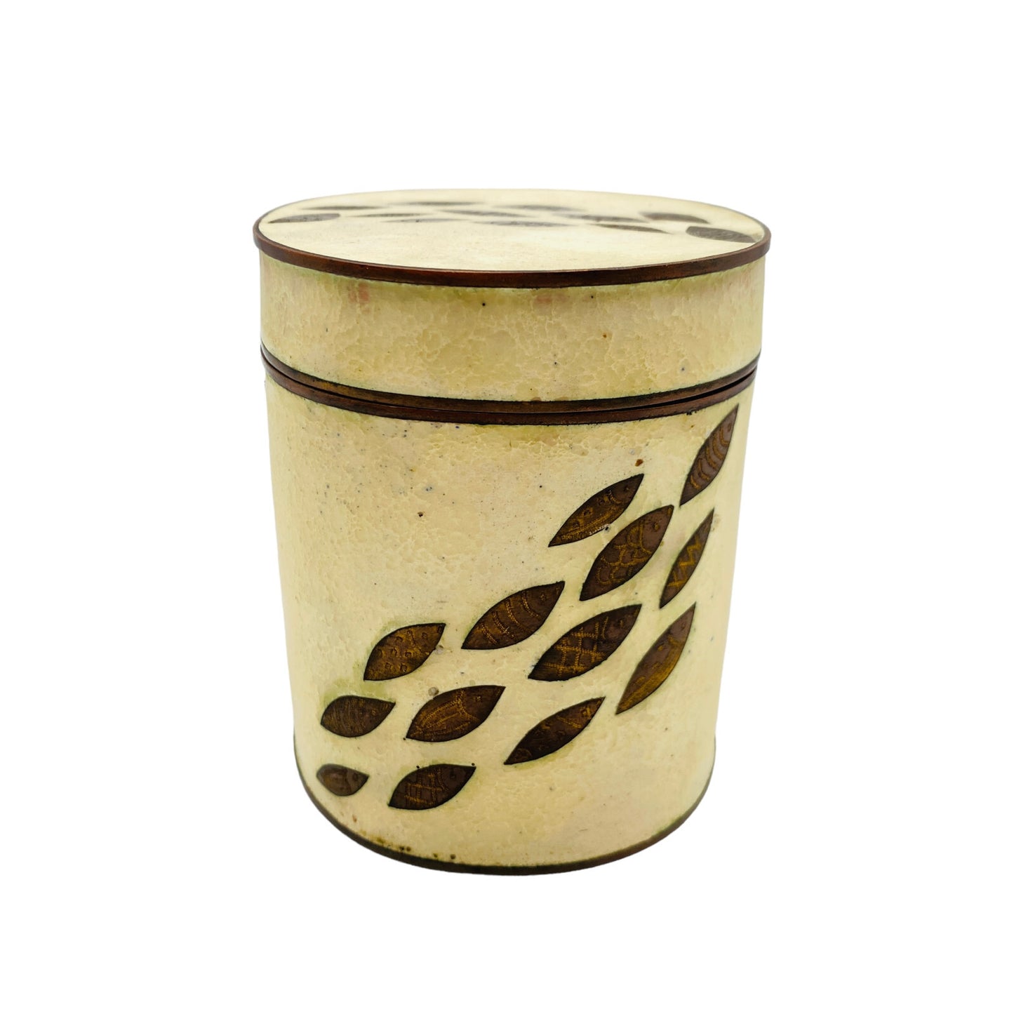 Käthe RUCKENBROD Emaille Deckeldose Dose 50er Stegemaille Cloisonne (sign.)