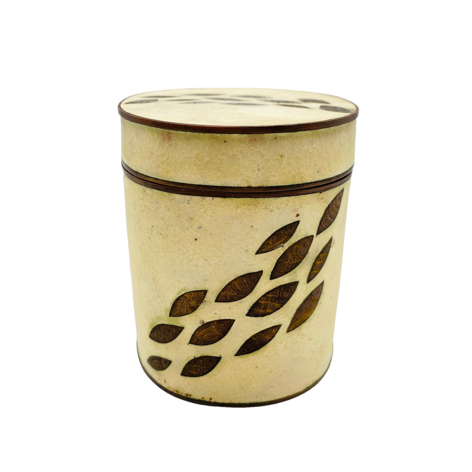 Käthe RUCKENBROD Emaille Deckeldose Dose 50er Stegemaille Cloisonne (sign.)