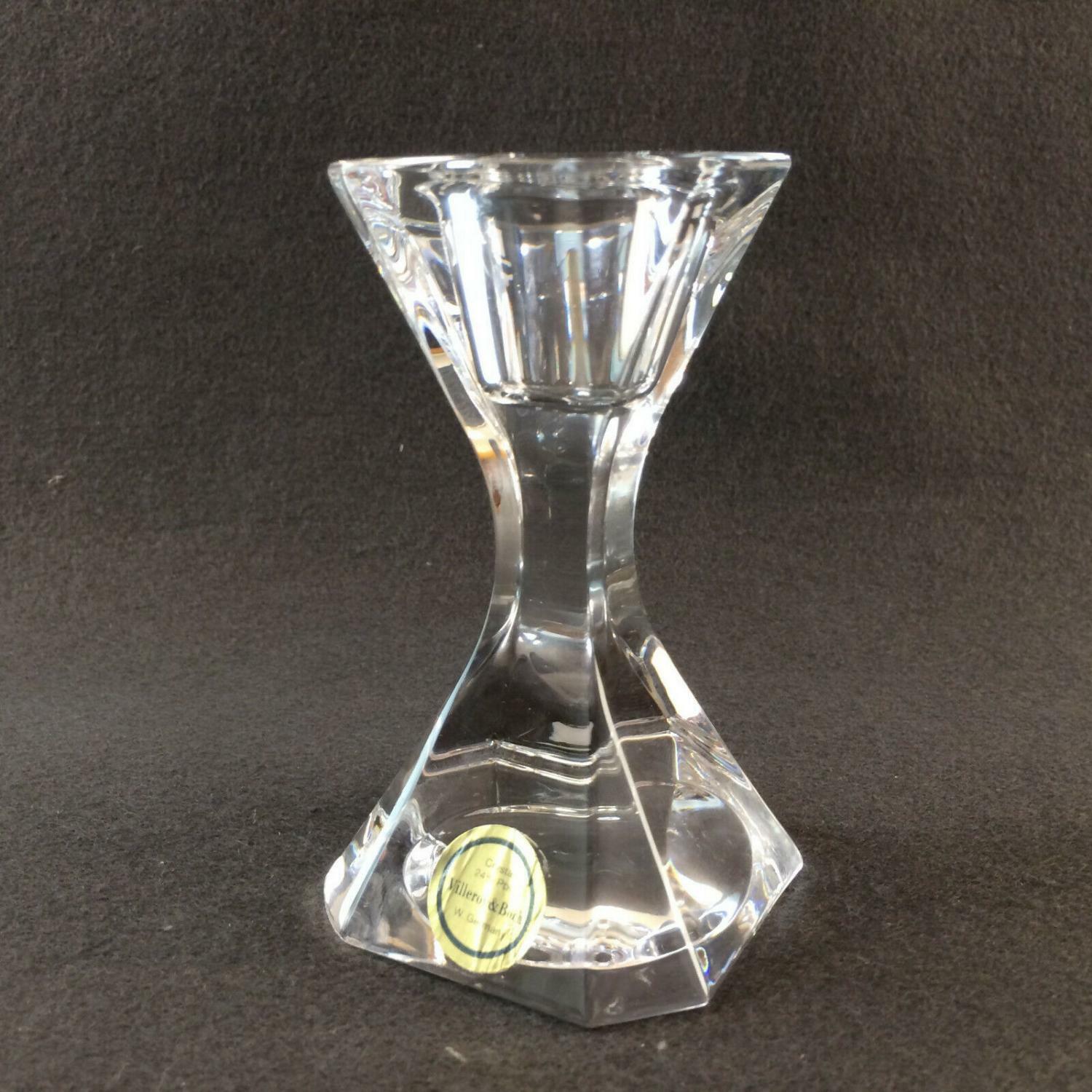 Villeroy & Boch Kerzenständer 70er 80er KERZENHALTER GLAS 10 cm