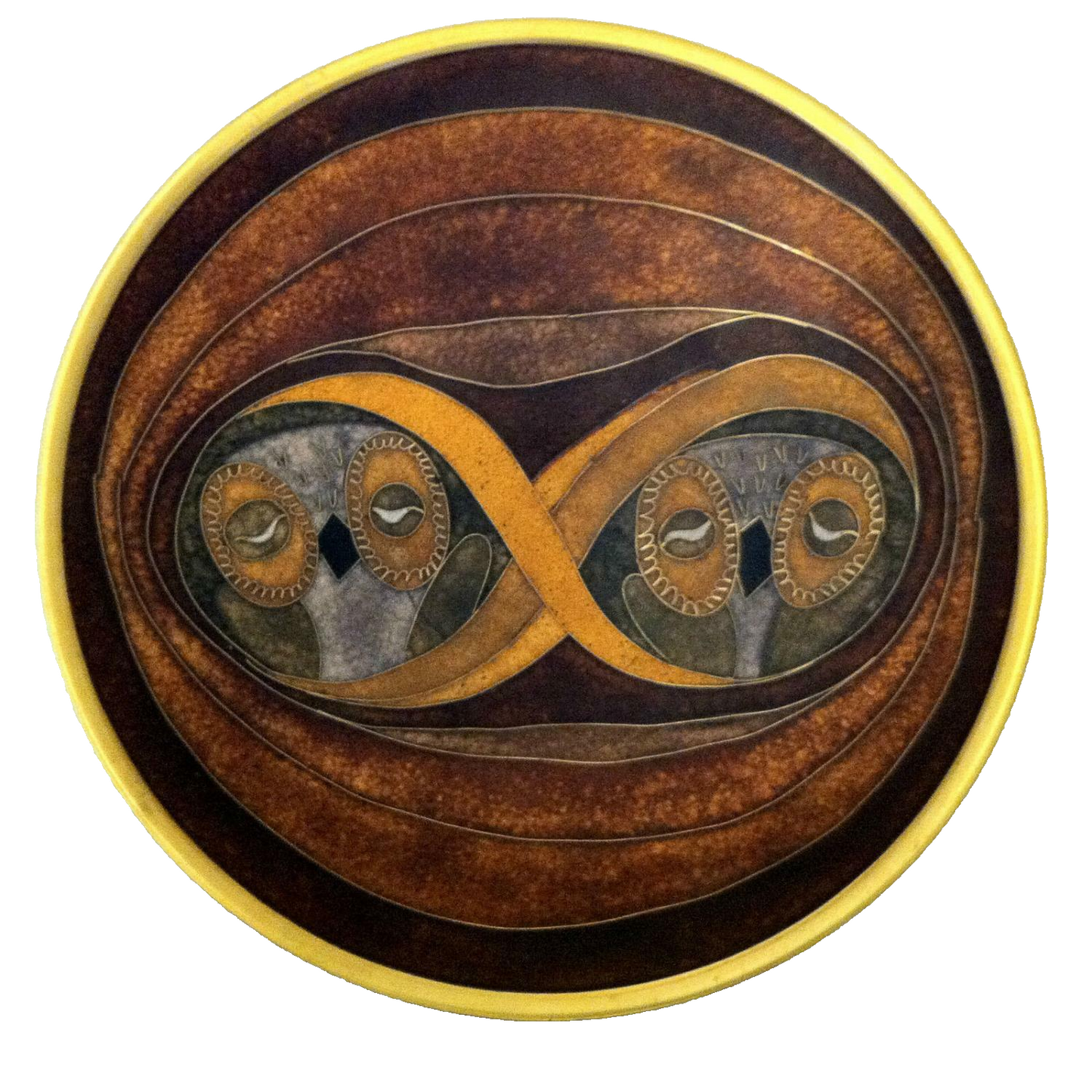 Käthe RUCKENBROD (sig.) Teller Matt Emaille 50er MID CENTURY Mattemaille