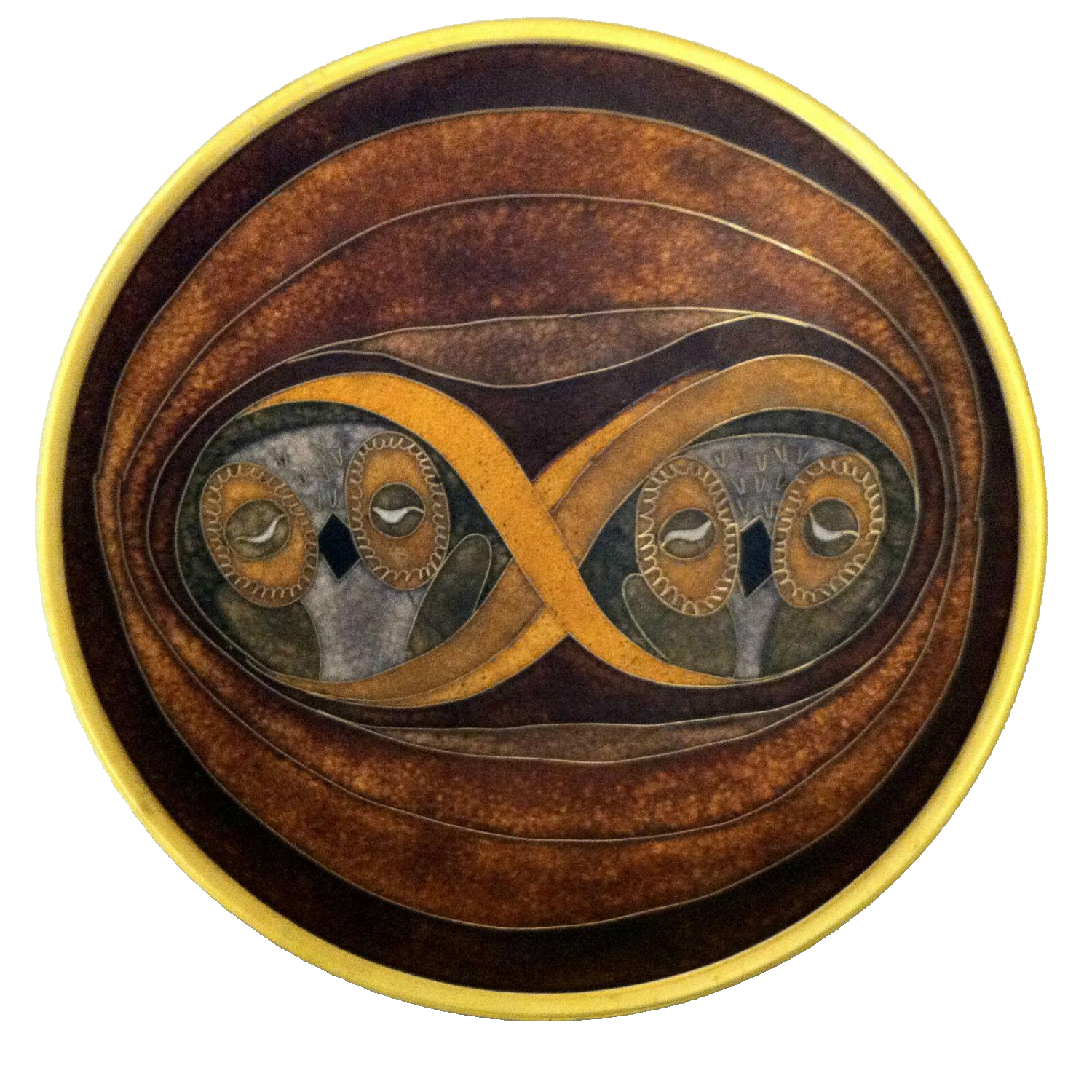 Käthe RUCKENBROD (sig.) Teller Matt Emaille 50er MID CENTURY Mattemaille