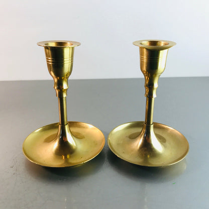 Kerzenhalter MESSING Kerzenständer 60er 50er Tafelkerzen H 10  cm  Set