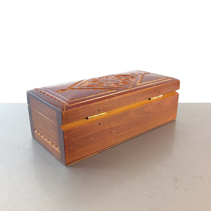 MID CENTURY Holz Dose 50er 60er Schale Deckel Deckeldose Truhe