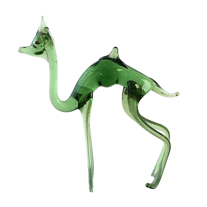 Dromedar Camel grün H 6,5 cm Glas 50er 60er Lauscher Vintage MID CENTURY 