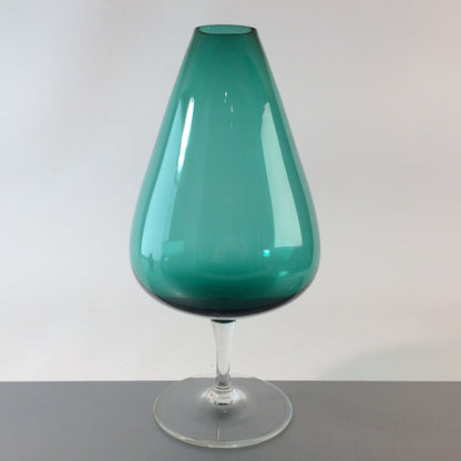 Vintage türkis Vase 50er 60er 25,3  cm grün  MID CENTURY Stängelvase
