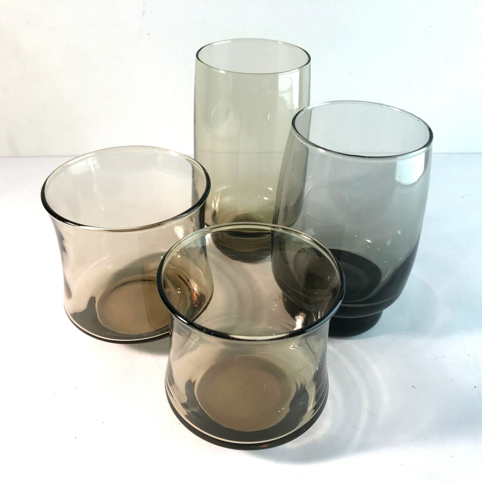 Vintage Rauchglas Vasen Set 50er 60er MID CENTURY Vase Glas Gläser