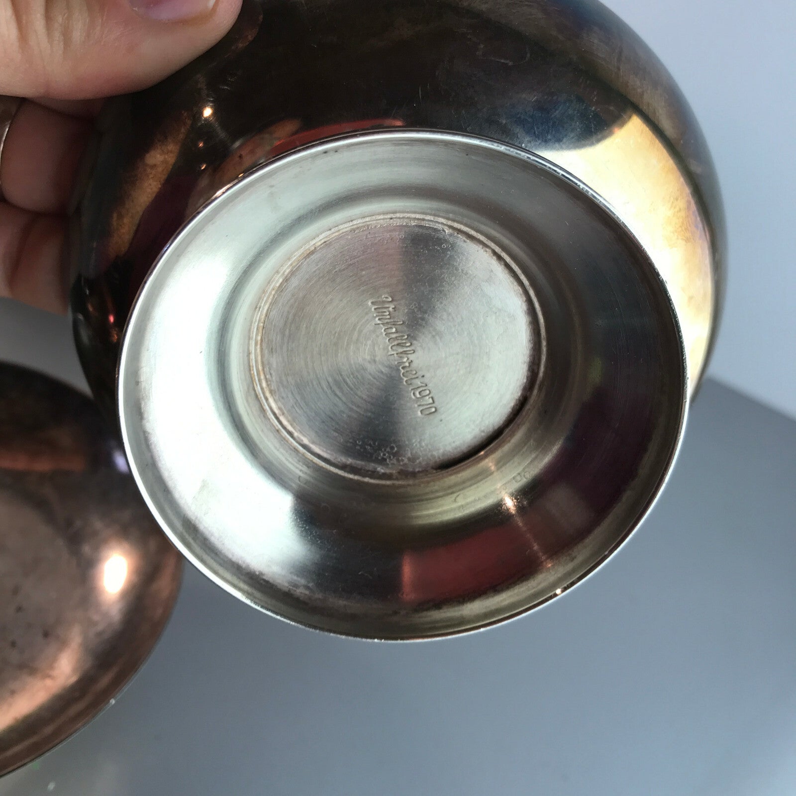 Schälchen versilbert Schale Eisbecher 11 cm 60er 70er 6er Set UNFALLFREI