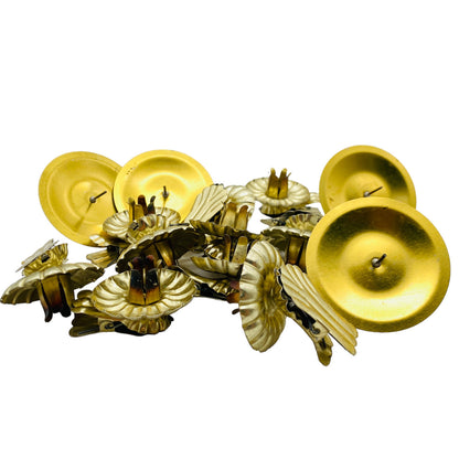 Weihnachten Deko 10 Halter für Baumkerzen + 4 Adventskranz golden D 6 cm