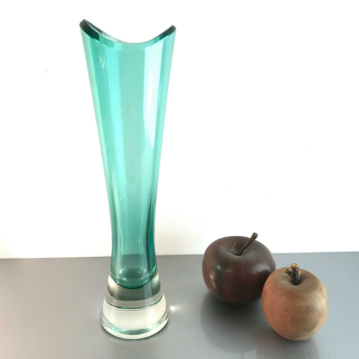 Vintage VASE Glasvase Design 60er 50er MID CENTURY grün 28 cm