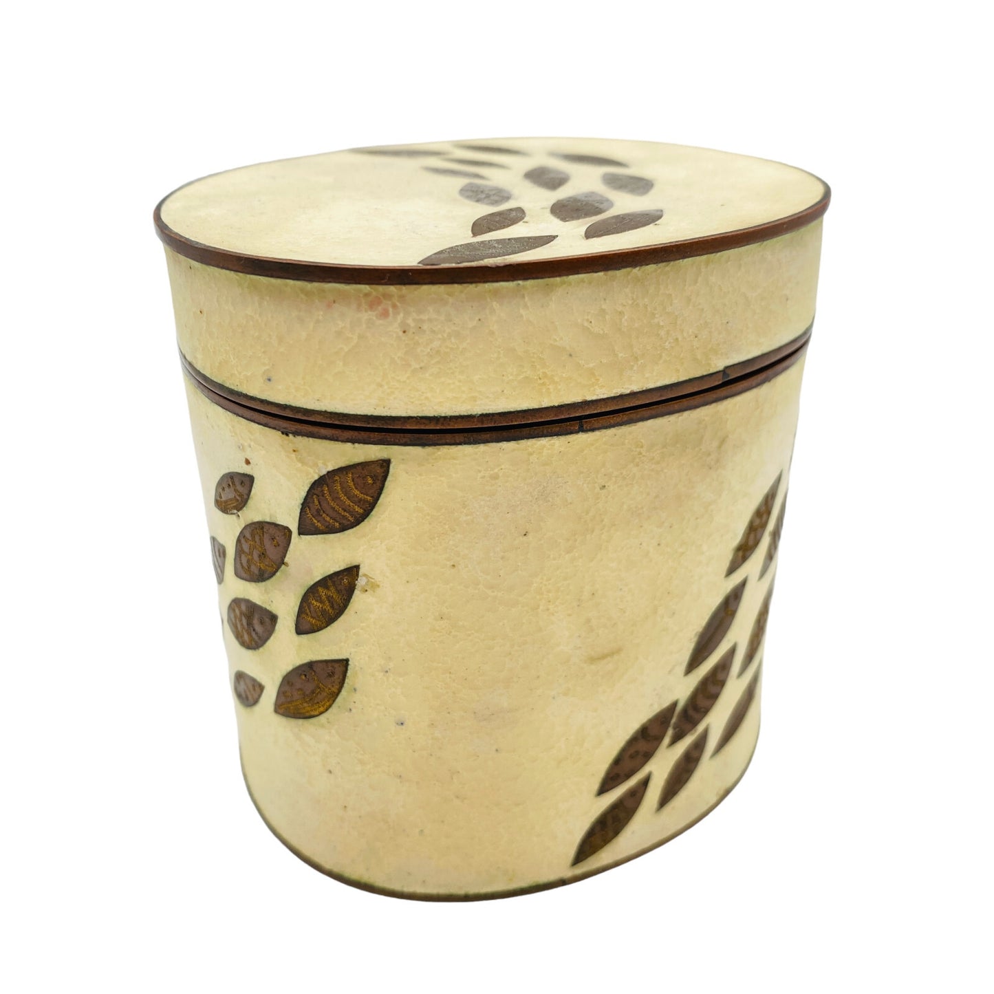 Käthe RUCKENBROD Emaille Deckeldose Dose 50er Stegemaille Cloisonne (sign.)