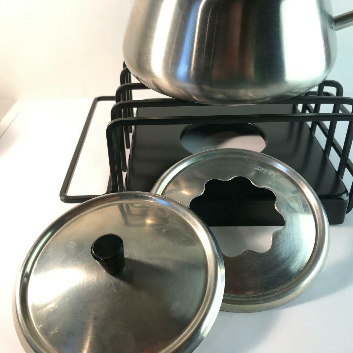 SPRING Swiss Fondue Topf Fonduetopf Stövchen Rechaud Edelstahl