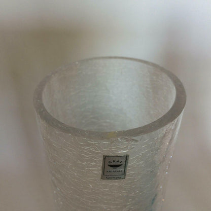 GRAL Glas Vase DÜRNAU Germany Craquelee 50er 60er MID CENTURY türkis klar Deko