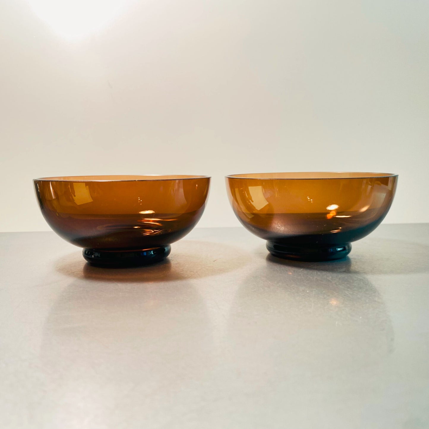 GRAL Glas  H.-Th. Baumann  Schälchen Schale 50er 60er braun 2er Set