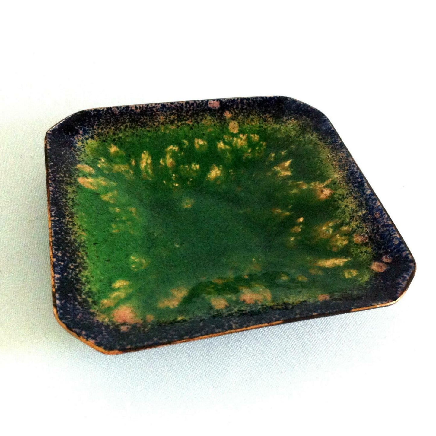 Emaille Schale 50er 60er MID CENTURY emailliert D 11,3 cm grün