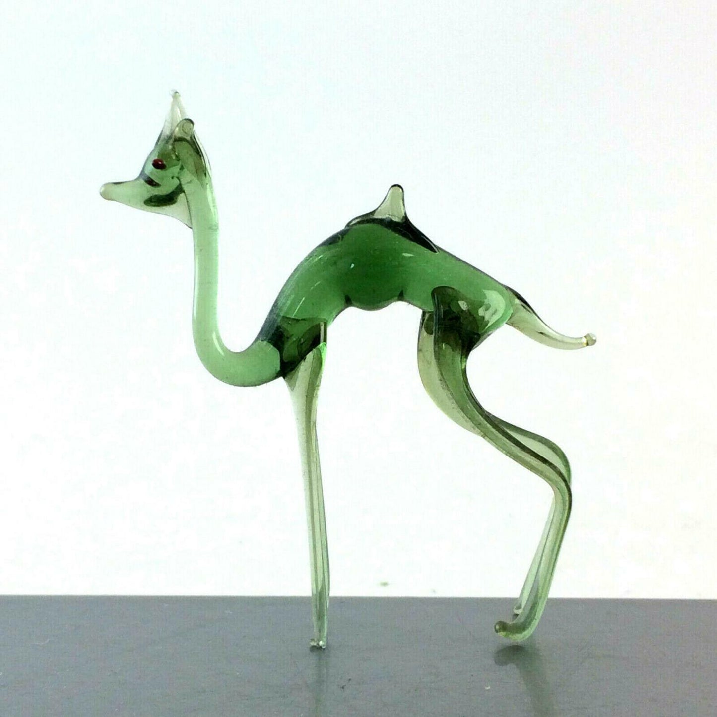 Dromedar Camel grün H 6,5 cm Glas 50er 60er Lauscher Vintage MID CENTURY 