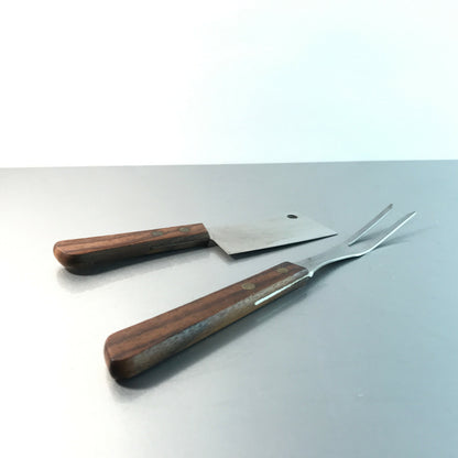 Vintage Besteck Vorlegebesteck Edelstahl Holz Teak 50er 60er MID CENTURY