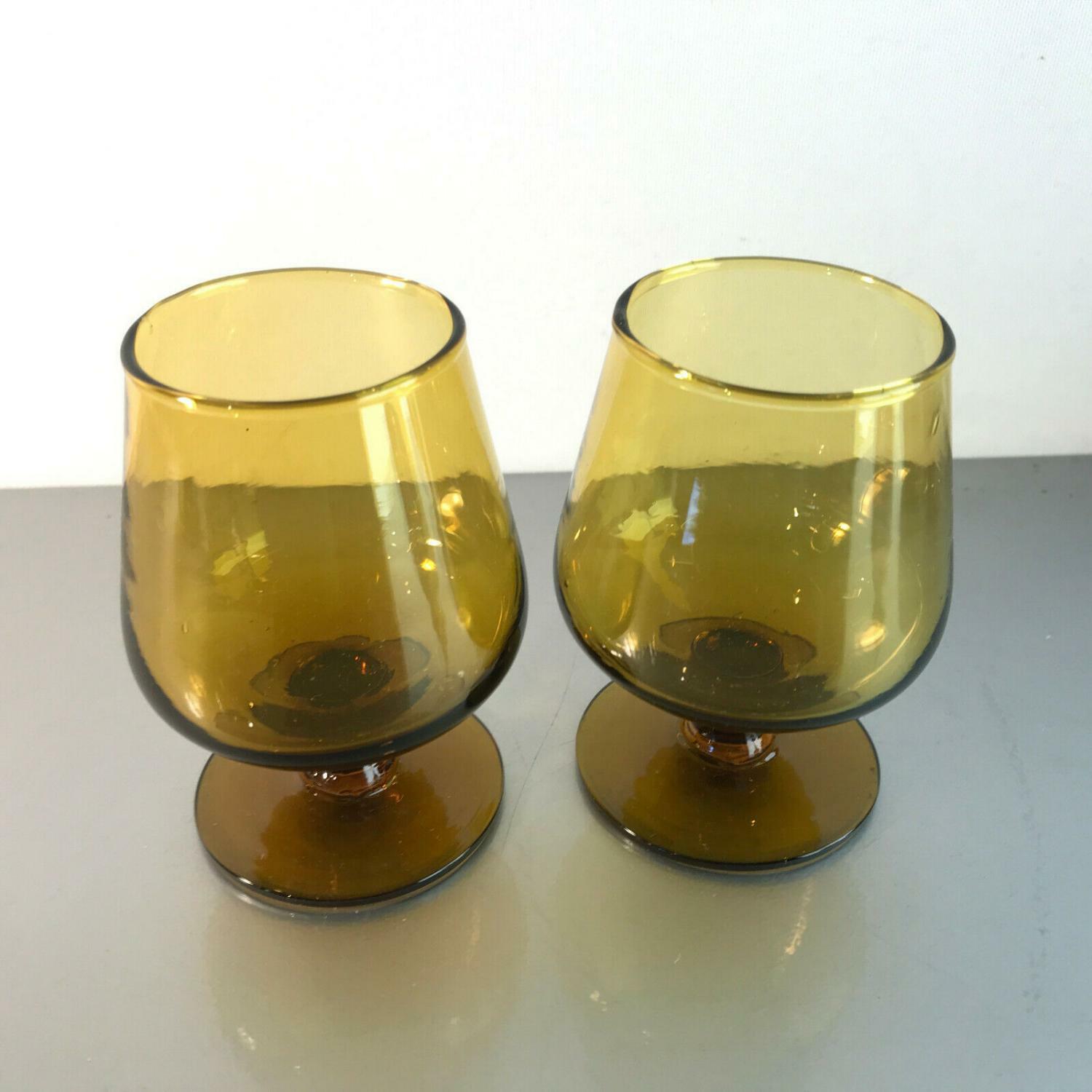 Cognacgläser Glas 8,5 cm 2er Set  Gläser Cognacschwenker Bernstein
