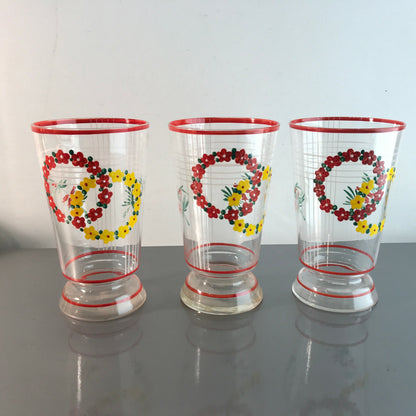 Weingläser Art Déco 20er 30er Becher 12,5 cm Weinkelche Gläser Glas Email