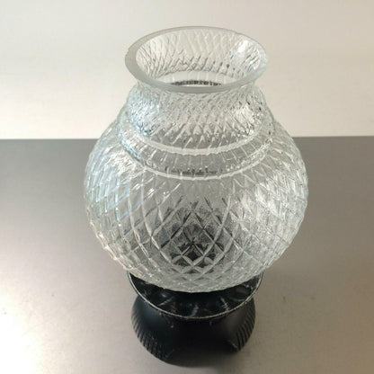 Kerzenhalter Windlicht 50er 60er Glas Kerzenständer SCHIRM Eisen Rauten