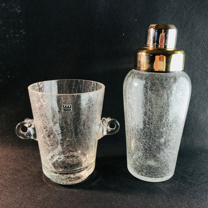 Cocktailshaker Shaker MID CENTURY Glas 50er 60er EISCH Craquelee  Eiseimer