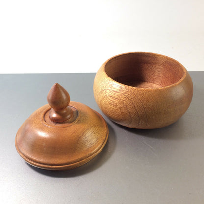 Vintage 60er 50er Deckeldose Dose Holz H 11 cm MID CENTURY gedreht