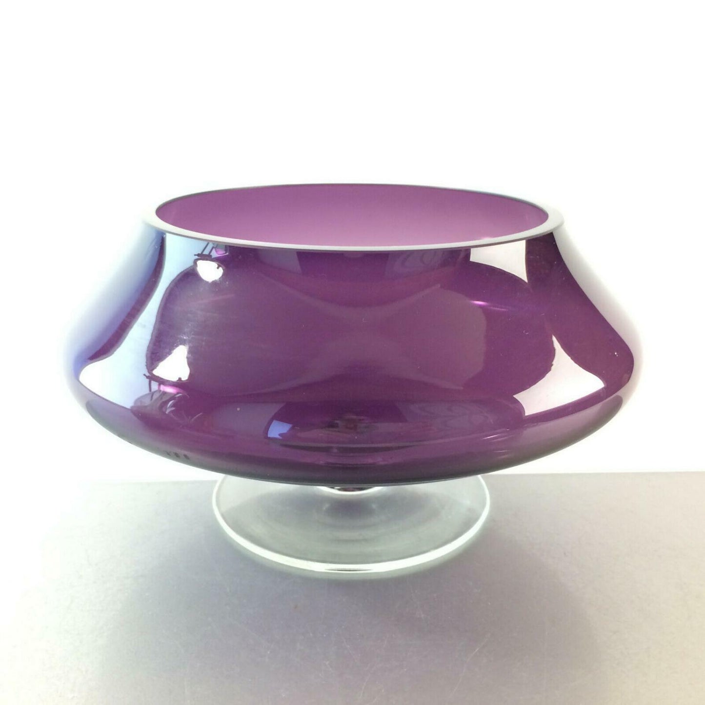 Aufsatz Glas VIOLETT lila 50er 60er Schale Schüssel Schale H 12 cm