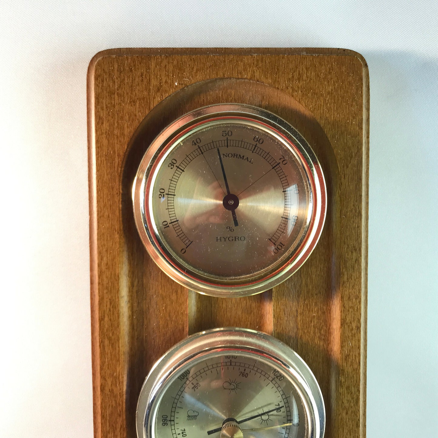 Hydrometer mit Thermometer Wetterstation MID CENTURY Holz 28,5 50er 60er Einrich