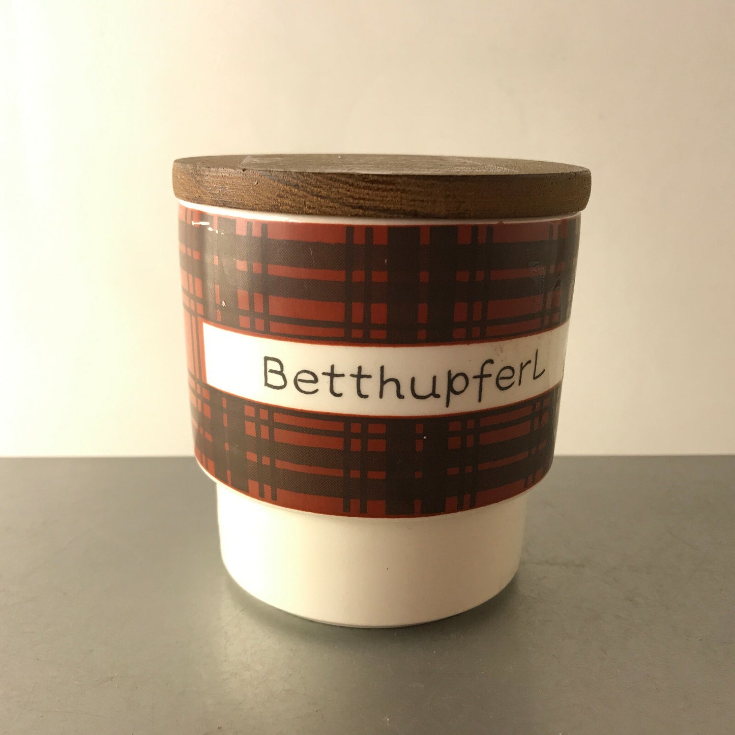  Betthupferl Dose Deckeldose 9 cm HOLZ 50er 60er MID CENTURY 