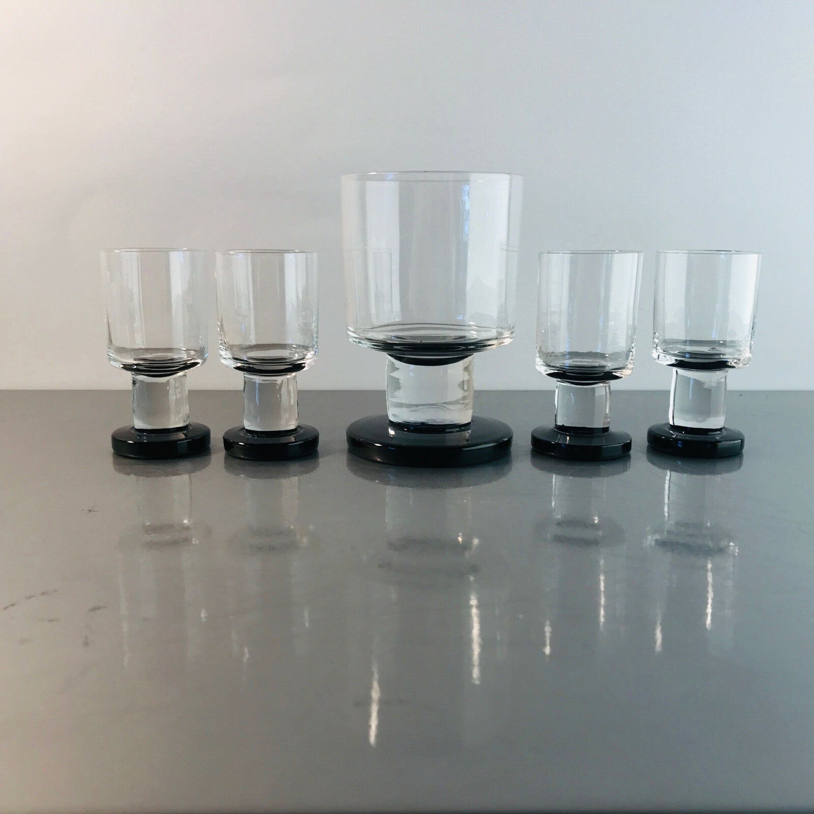 Schnapsgläser 70er 60er MID CENTURY Glas 8 und 11 cm 