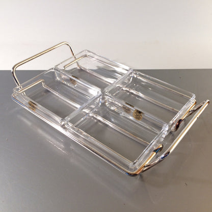 RCR Italia Schälchen Tablett Schalen Glas versilbert SHERATONN