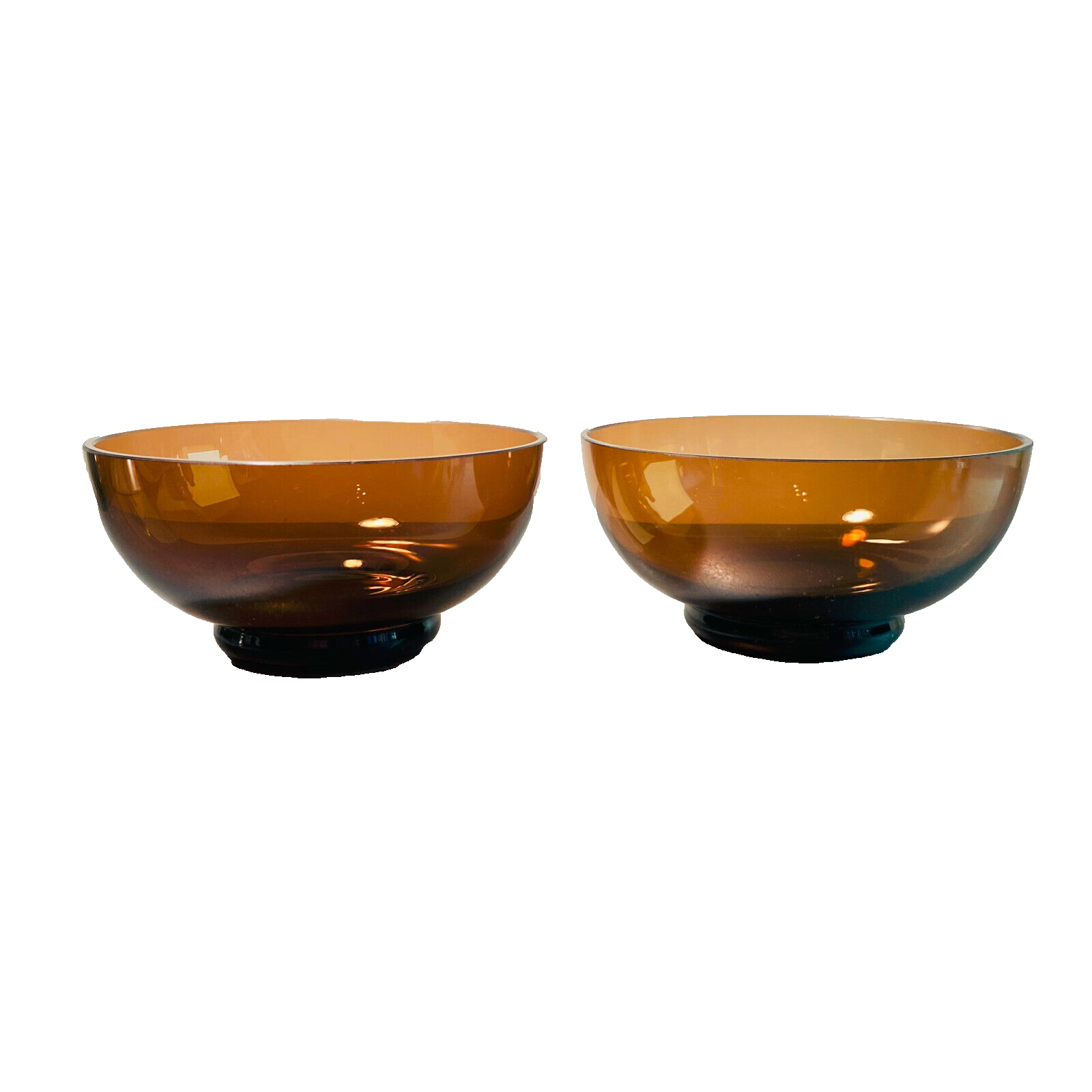 GRAL Glas  H.-Th. Baumann  Schälchen Schale 50er 60er braun 2er Set