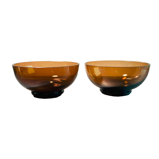 GRAL Glas  H.-Th. Baumann  Schälchen Schale 50er 60er braun 2er Set