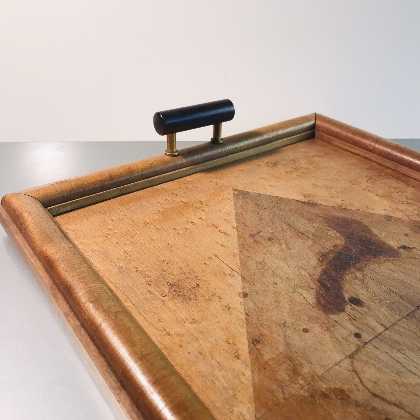 Art Déco 40er 50er 60er Tablett 48,5 x 33,7 cm HOLZ Holztablett 