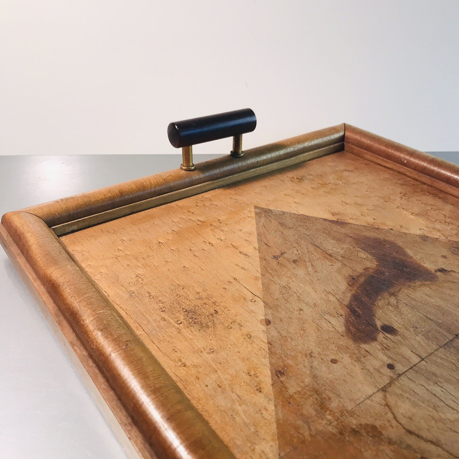 Art Déco 40er 50er 60er Tablett 48,5 x 33,7 cm HOLZ Holztablett 