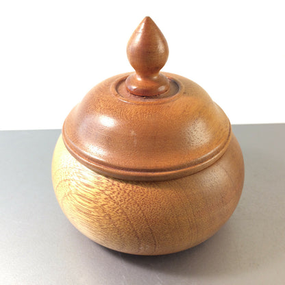 Vintage 60er 50er Deckeldose Dose Holz H 11 cm MID CENTURY gedreht