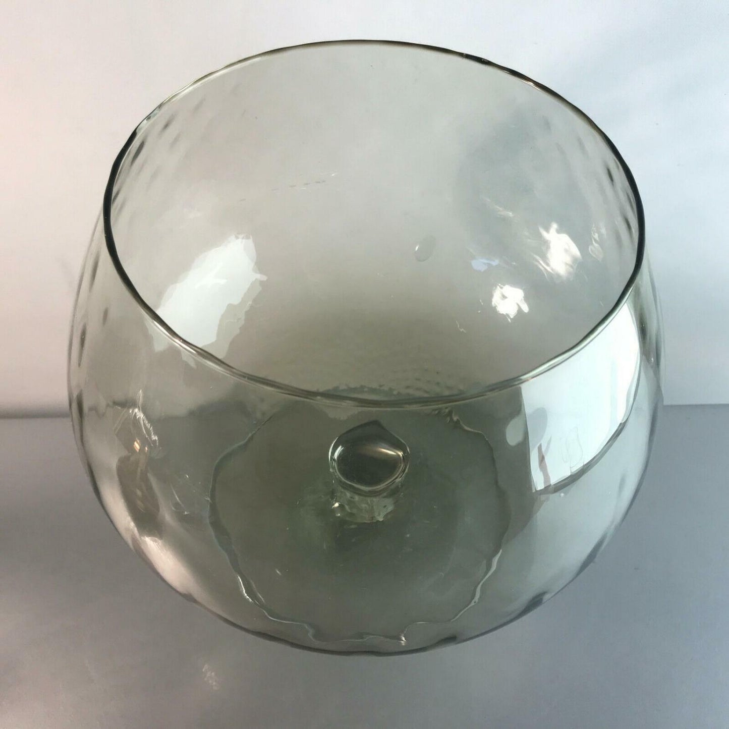 Vase Rauchglas braun Bowle Pokal GLAS Glasvase 50er 60er 21 cm