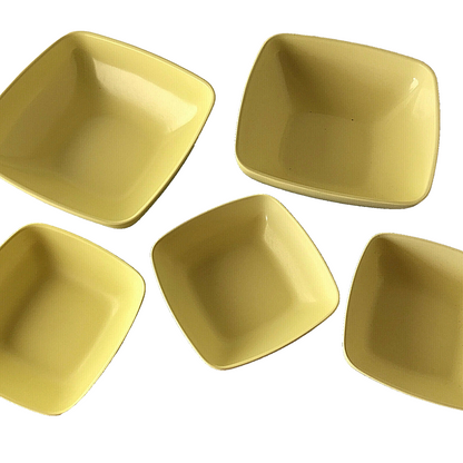 Vintage Schalen Set Schälchen pastell gelb 50er 60er Kunststoff CENTURY