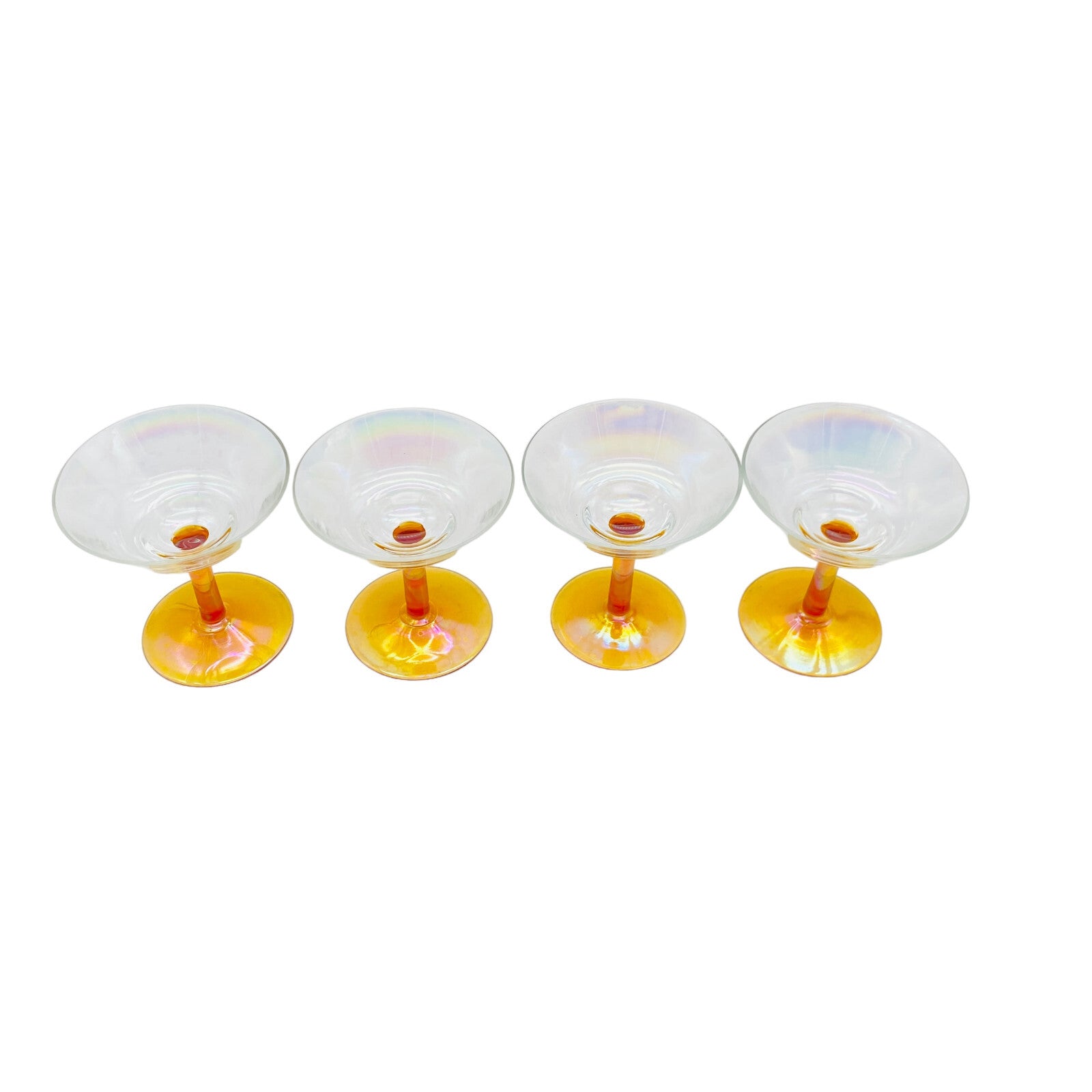 Vintage Bernstein 8,2 cm Likörgläser Gläser Likörschalen Glas 4 er Set gelb