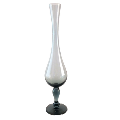 MID CENTURY  Vase 50er 60er Rauchglas Turmalin grün 34 cm Glas Glasvase