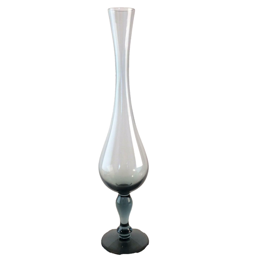 MID CENTURY  Vase 50er 60er Rauchglas Turmalin grün 34 cm Glas Glasvase