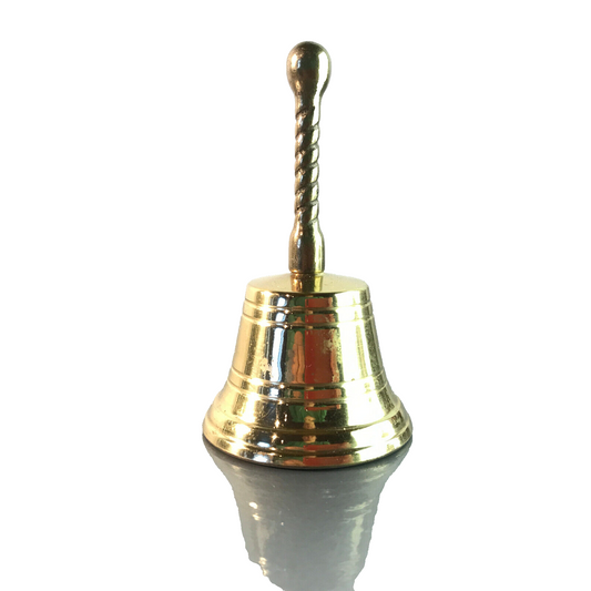 Klingel 60er 70er H 9 cm Messing Rezeption Glocke Tischglocke